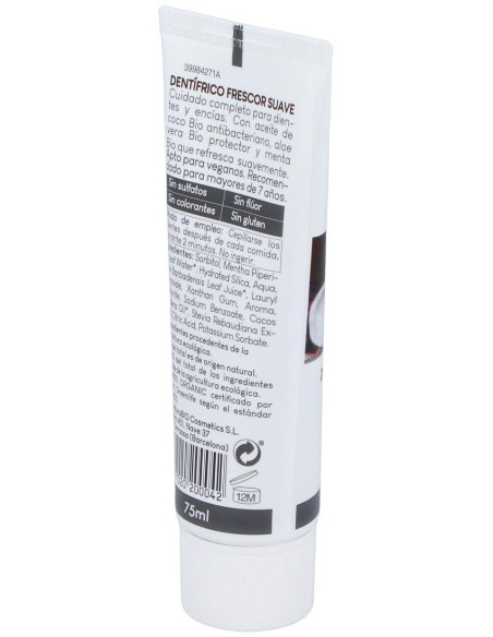Dentifrico Frescor Suave Aloe-Coco 75Ml. Bio de Naturabio Cosmetics