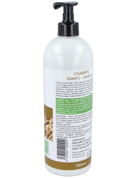 Champu Tratante Aloe-Avena 740Ml. de Naturabio Cosmetics
