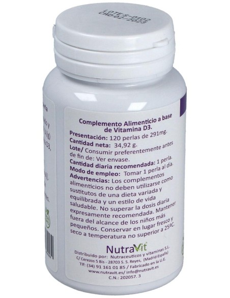 Nutravit Vitamina D3 120Perlas de Nutravit