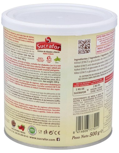 Sucrafor (Azucar De Abedul Y Stevia) 500Gr de Sucrafor