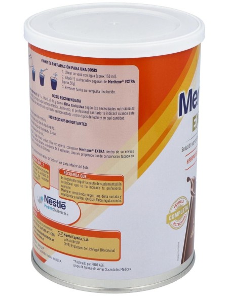 Meritene Extra Chocolate Bote 450Gr. de Meritene