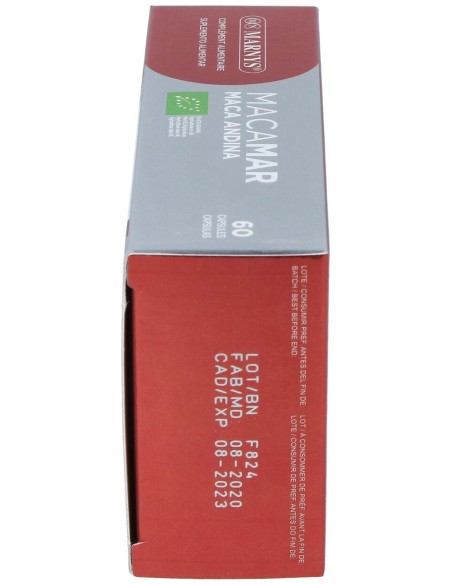 Macamar Maca Andina (Rojay Negra) Bio 60 Cápsulas Vegetales Marnys