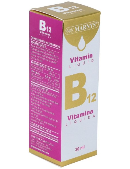 Vitamina B12 Liquida  Botella Con Pipeta - 30 Ml. Marnys