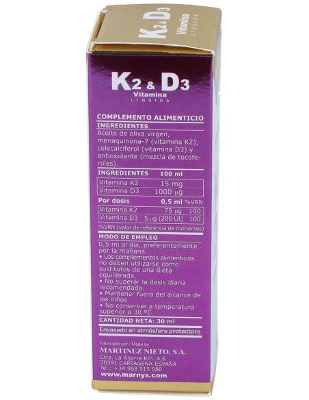 Vitamina K2   D3 30Ml. de Marnys