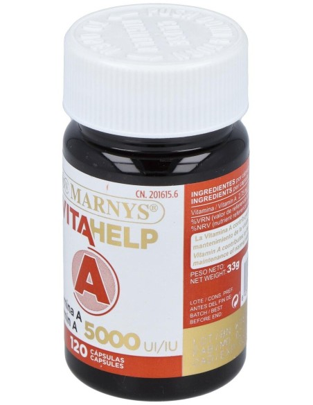 Vitahelp Vitamina A 5000Ui 120Cap. de Marnys