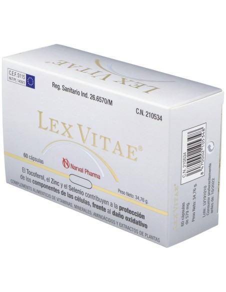 Lex Vitae (Uso Interno) Blister 60Cap. de Narval Pharma, S.A.