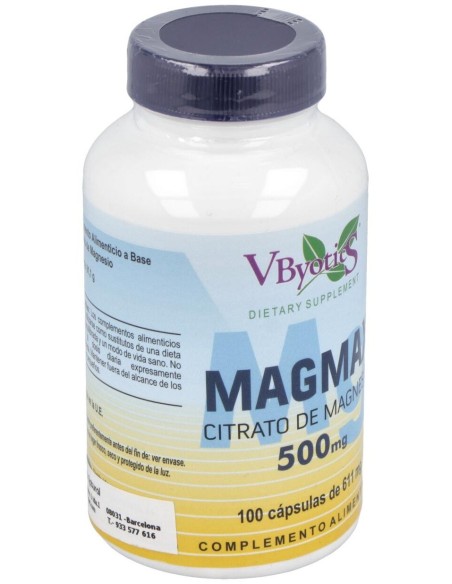 Magmax Citrato De Magnesio 500Mg. 100Cap. de Vbyotics