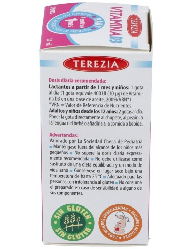 Vitamina D3 Gotas 10Ml. de Terezia