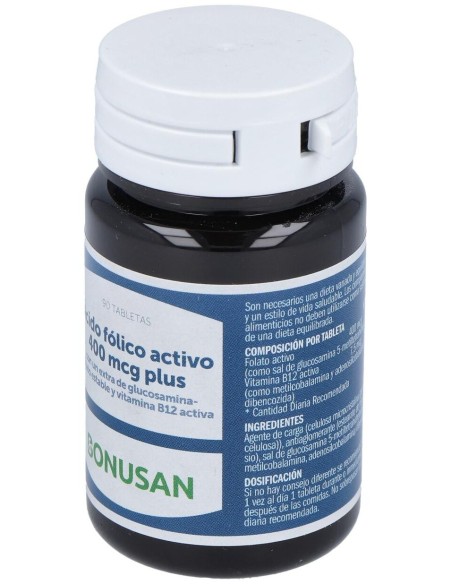 Acido Folico Activo 400Mcg. Plus 90Comp. de Bonusan
