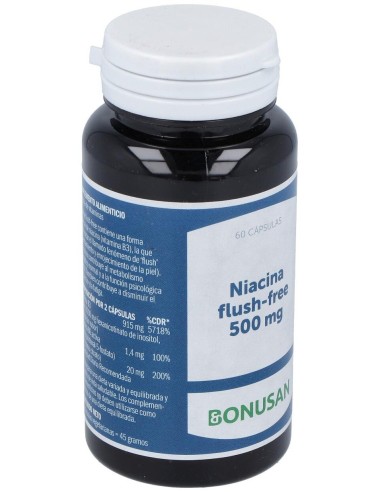 Niacina Flush-Free 500Mg. 60Vcap. de Bonusan