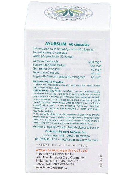 Ayurslim 60Cap. de Himalaya