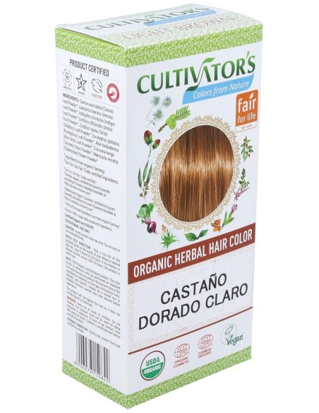Castaño Dorado Claro Tinte Organico 100Gr. Ecocert de Cultivators