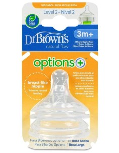 Tetina Options B/Ancha Sili Redon N2 +3M 2Un de Dr. Brown´S 2