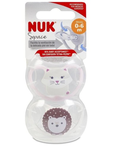 Chupete Space 0-6 Silicona 2Ud. de Nuk