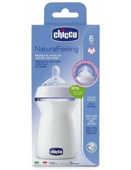 Biberon Nat B/Ancha Sili Fisio Flu Rapi+6M 330Ml de Chicco
