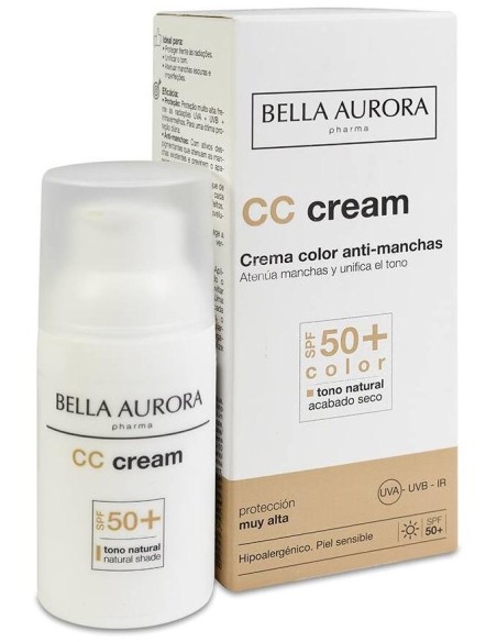 Crema Color Solar Spf 50+ Piel Sensible 30Ml. de Bella Aurora