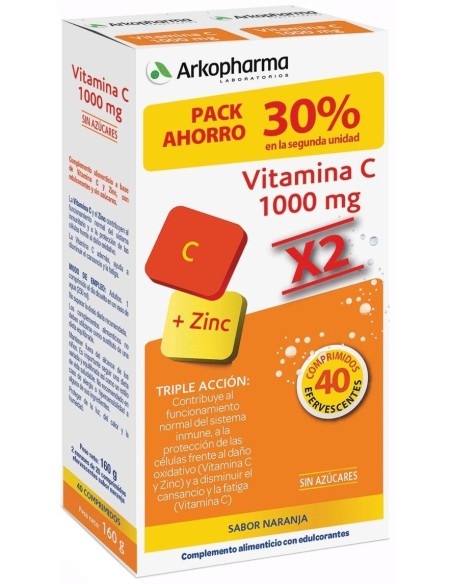 Arkovital Vitamina C 1000 Mg Pack 40 Comp Eferv de Arkopharma
