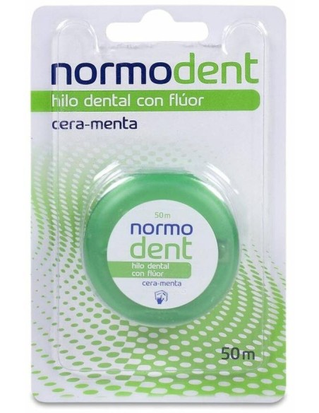 Hilo Dental Normodent Cera Y Fluor Menta 50Ml de Normodent