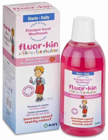 Fluorkin Infantil Fresa Enjuage 500Ml de Kin