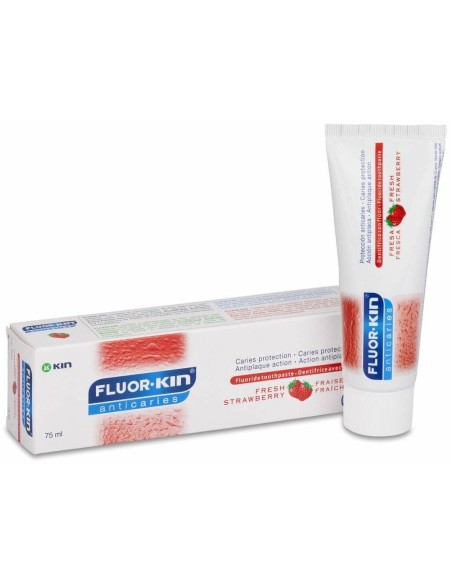 Fluor Kin Caries Pasta Dental Fresa 75Ml 1450 Ppm de Kin