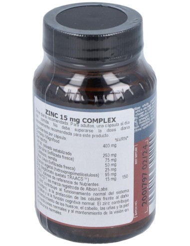Zinc 15 Mg Complex 50 Vcáps de Terranova