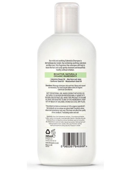 Champu Cuero Cabelludo Sensible Calendula 265Ml de Dr. Organic