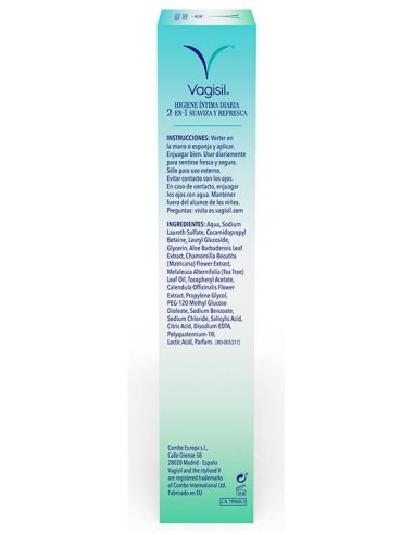 Vagisil Cuidado Inc Higiene Intima 2En1 250Ml. de Vagisil