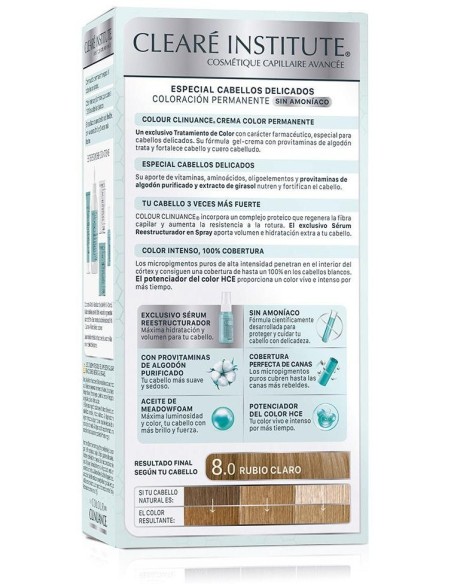 Colour Clinuance 8.0 Rubio Claro Cabellos Delicado de Cleare Institute