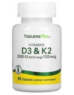 Vitamina D3 2500Ui+Vit K2 120Mcg 90Comp. de Natures Plus 2