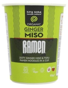 Vaso Sopa Ramen Miso-Jengibre 85Gr. Bio Sg de King Soba 2