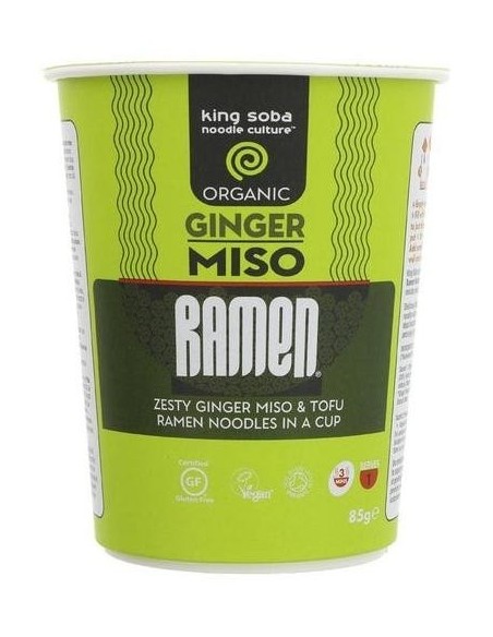 Vaso Sopa Ramen Miso-Jengibre 85Gr. Bio Sg de King Soba