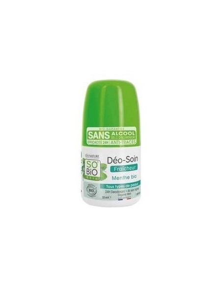 Desodorante Frescor 24H Menta Roll-On 50Ml. de So´Bio Etic