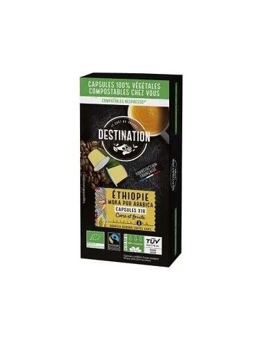 Cafe Moka Pur Arabica Ethiopia 10Capsulas Cafe Bio de Destination