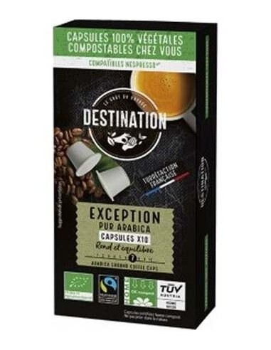 Capsulas Biodegradables Pur Arabica Exception Bio, 10X5,5 G de Destination