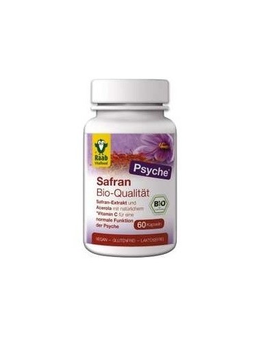 Azafran con Acerola cápsulas 500 mg, bote 60ud de Raab Vitalfood