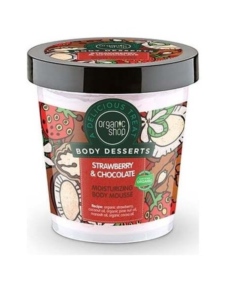 Mousse Corporal Hidratante Fresa-Chocolate 450Ml de Organic Shop