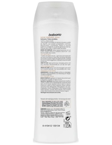 Body Milk Calmante Avena 400 Ml de Babaria