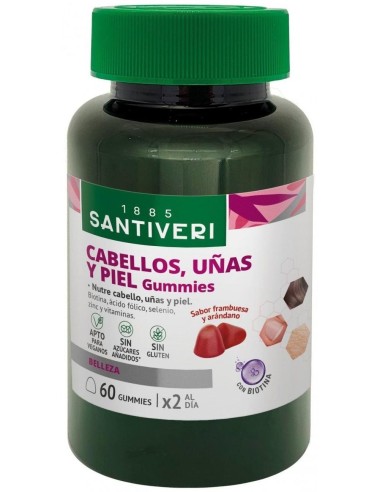 Cabellos Uñas Piel 60 Gummies de Santiveri