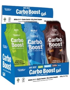 Mix Box Carbo Boost Gel Manzana-Neutro-Cafe 18Uds. de Victory Endurance 2