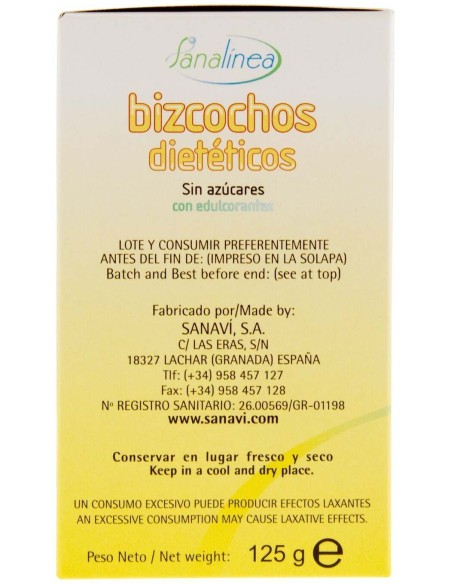 Bizcochos De Vainilla 125Gr. S/A de Sanavi