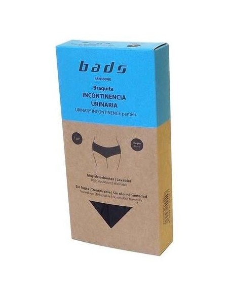 Braguita Incontinencia Urinaria Negra Talla 2Xl. de Bads