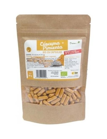 Curcuma+Pimienta 150Cap. Bio de Dream Foods