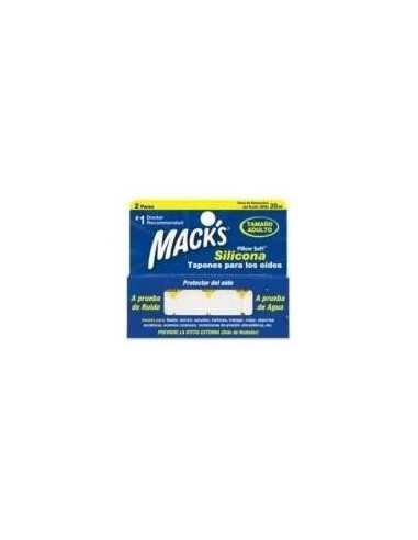 Tapon Oido Macks Silicona 4 Unidas Adulto de Mack´S