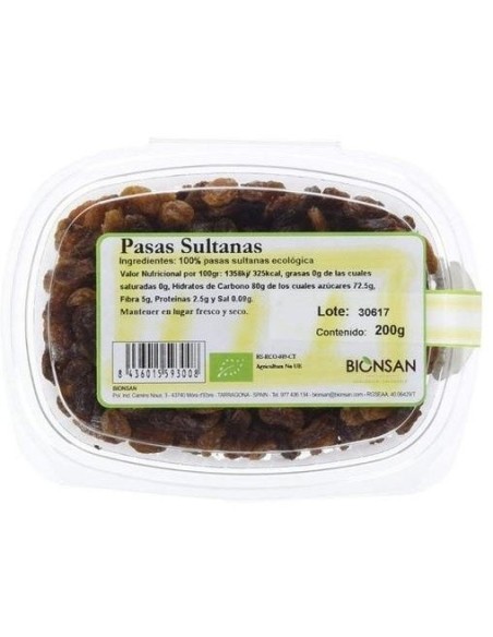 Pasas Sultanas 200Gr. Eco de Bionsan