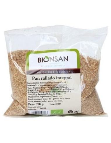 Pan Rallado Integral 250Gr. de Bionsan
