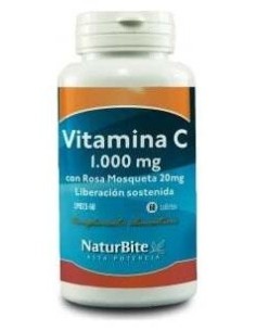 Vitamina C1000mg con Rosa Mosqueta 20mg, 60 Tabl. de NaturBite 2