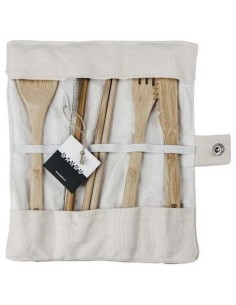 Banbu Set De Cubiertos De Bambu+Funda De Tela. de Banbu 2