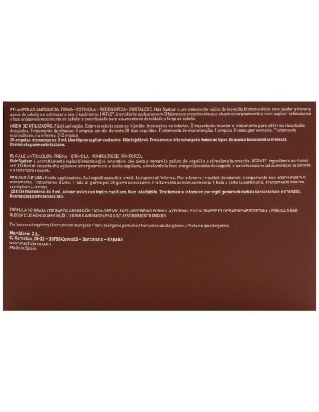 Martiderm Hair System 3Gf Anticaida 28Amp de Martiderm