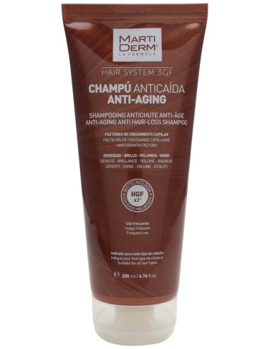 Hair System 3Gf Champu Anticaida Antiaging 200Ml de Martiderm