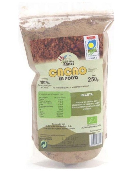Cacao En Polvo 250Gr. Eco de El Oro De Los Andes